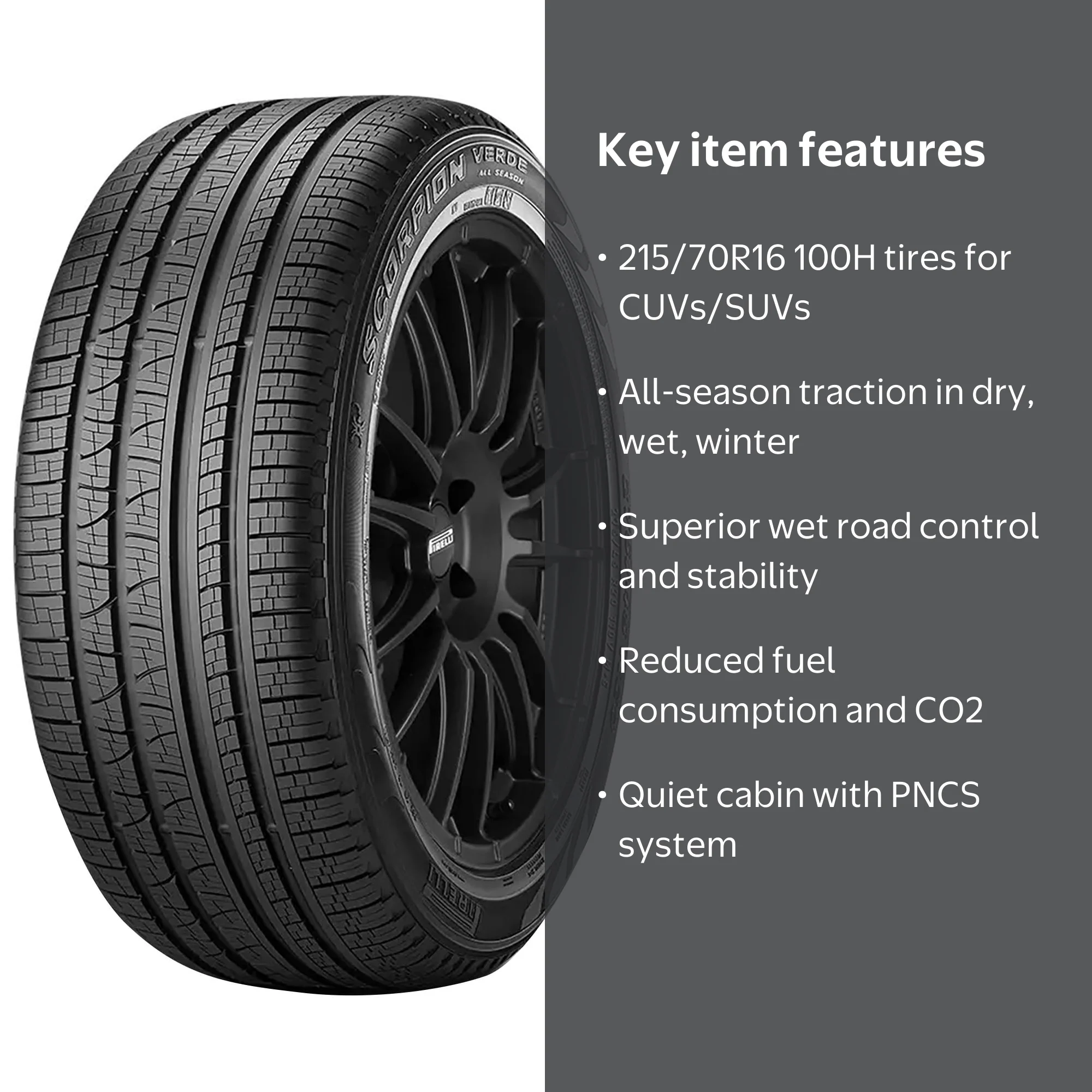 Pirelli, SUV/Crossover Tire, 215/70R16 100H, All Season Traction