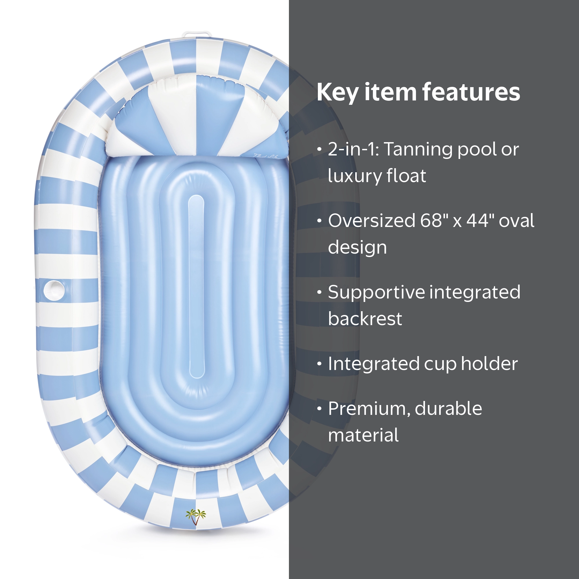Float Life by FUNBOY Blue & White Striped Oval Tanning Pool