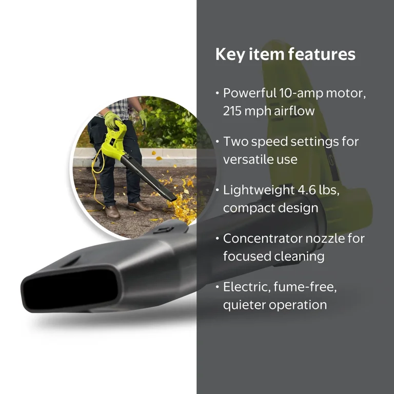 Sun Joe, Electric Leaf Blower, 215 mph, 240 CFM, 10-Amp - Walmart.com