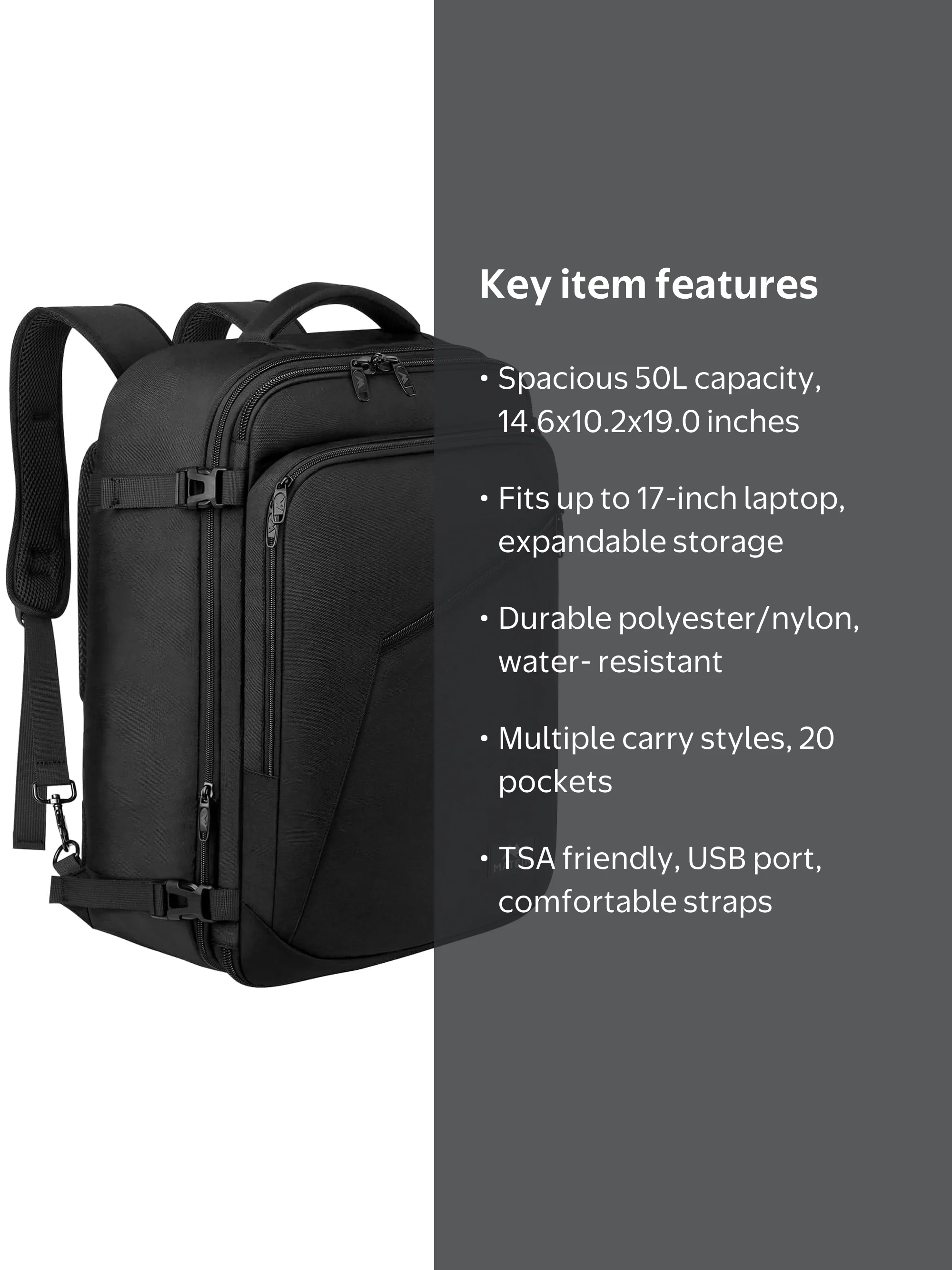 american tourister magna weekender 40l laptop backpack black Dense Travel Pack Could be survived in different temperatures Matein Travel Backpack, 40L Carry-on