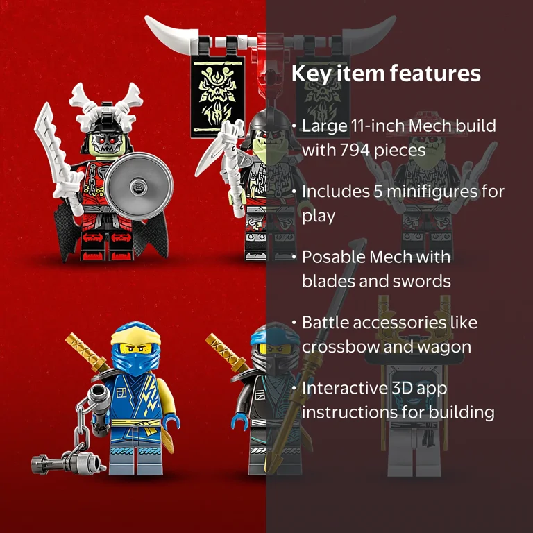 LEGO NINJAGO Jay's Titan Mech Set 71785, 5 Minifigures Including