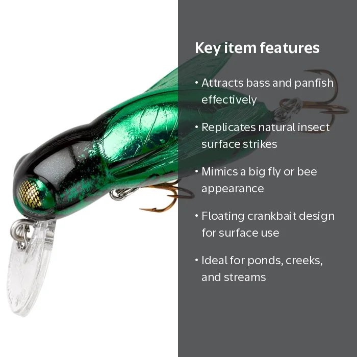 bumble bug fishing lure Rebel Lures Topwater / Crankbait Lure, 1 1/2 Inch, 7/64 Ounce, Bumble Bee : Fishing Topwater Lures And Crankbaits : Sports & Outdoors The Rebel Bumble Bug Lure is the most exciting lure in ultralight fishing Jackall Chubby Bug 35 Floating