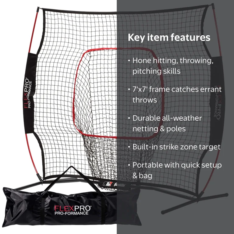 Franklin Sports MLB Flexpro Backstop Net with Pitching Target, 7 x