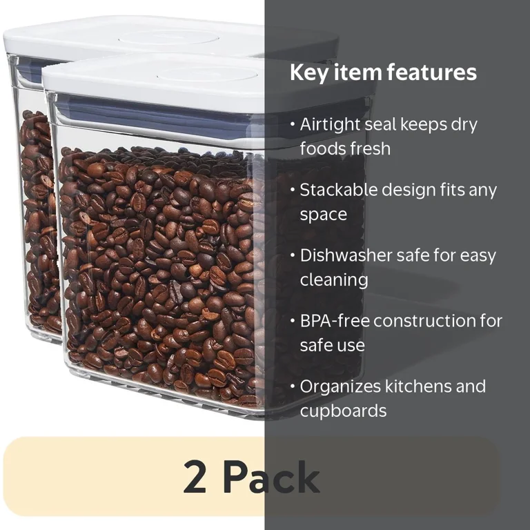 OXO Softworks POP Container 2 Pack - Airtight, Stackable