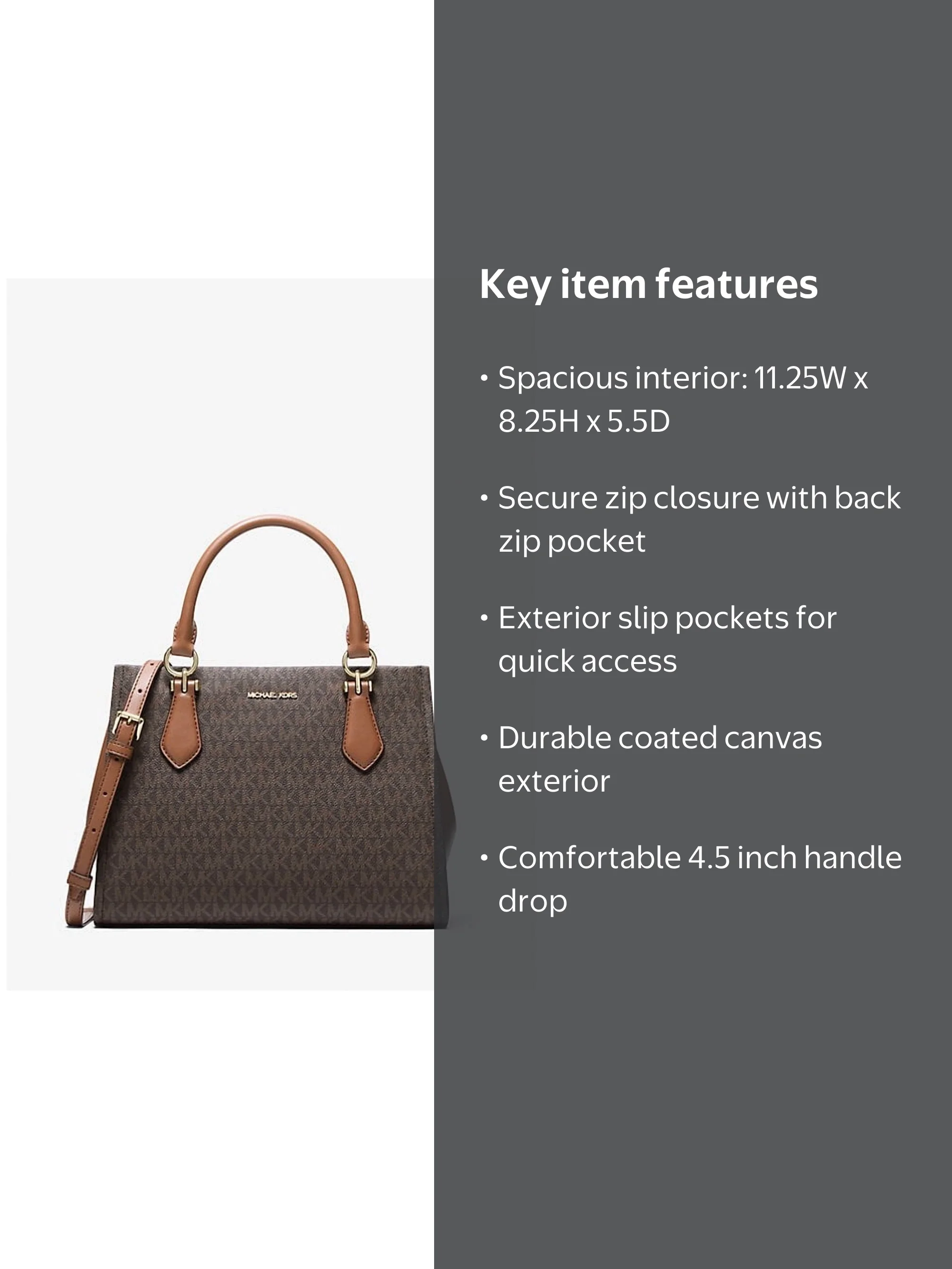 Michael Kors Marilyn Medium Signature Logo Convertible Satchel Bag