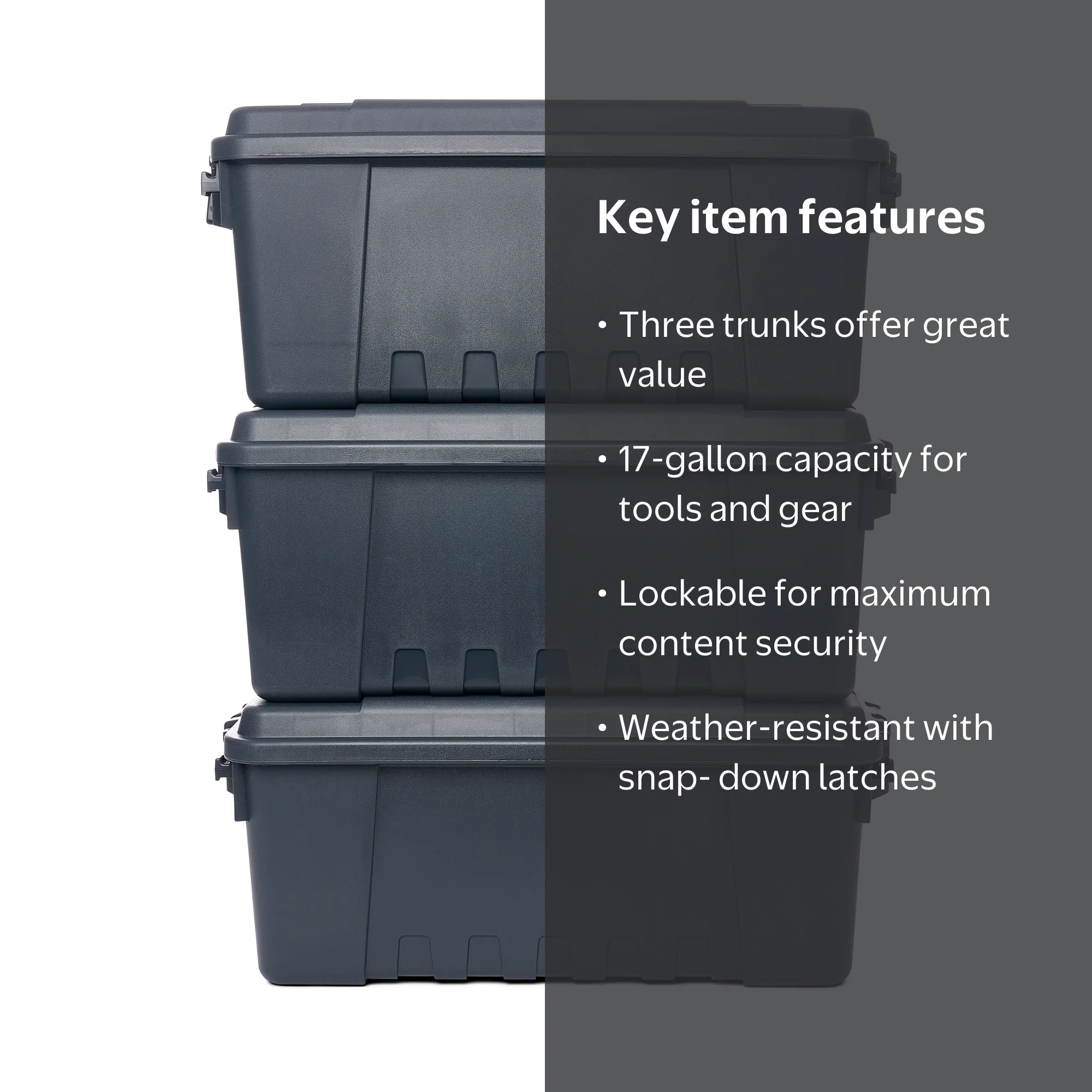 Lonnie Donegan ボックスセット Plano Sportsman's Trunk 3 Pack, Charcoal, 17-Gallon Lockable