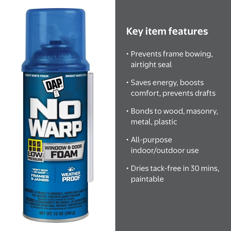 DAP No Warp 12 oz Bright White Window and Door Foam Sealant