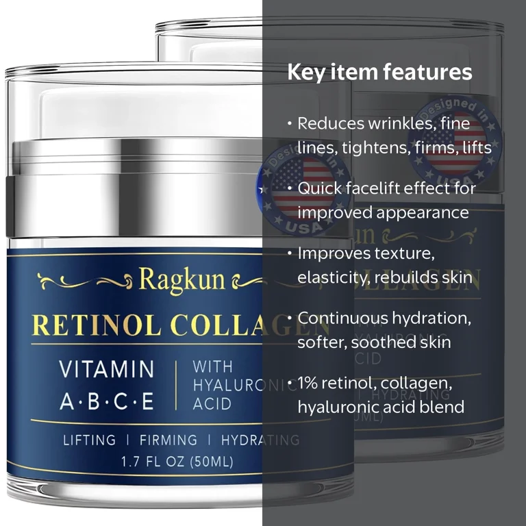 2PCS Retinol Cream for Face, Collagen Neck Creams for Tightening