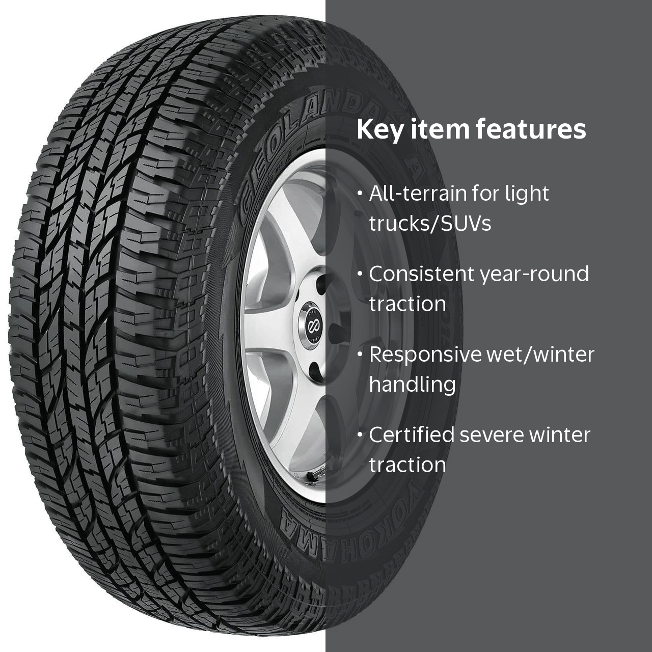Yokohama, All Terrain Light Truck Tire, 265/65R18, Black - Walmart.com