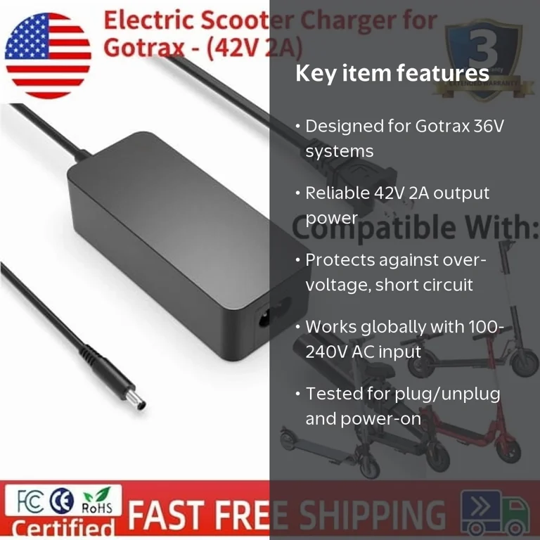 Charger for Gotrax - (42V 2A)(FY0634201500 for 36V） - Walmart.com