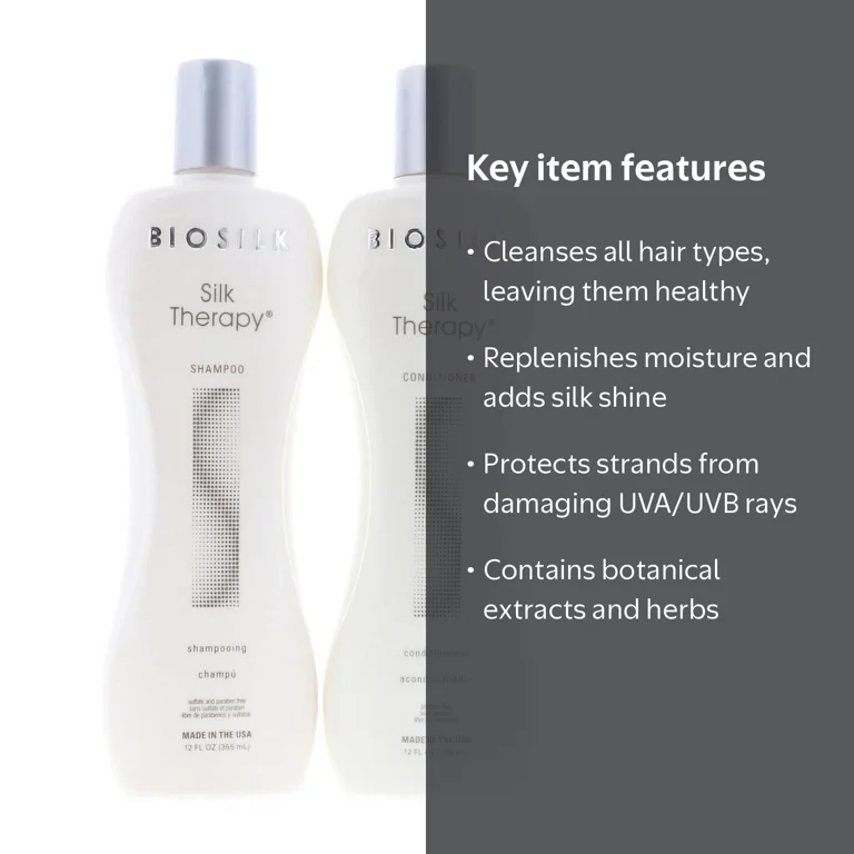 BioSilk, Silk Therapy Duo Set, Shampoo and Conditioner, 12 fl oz