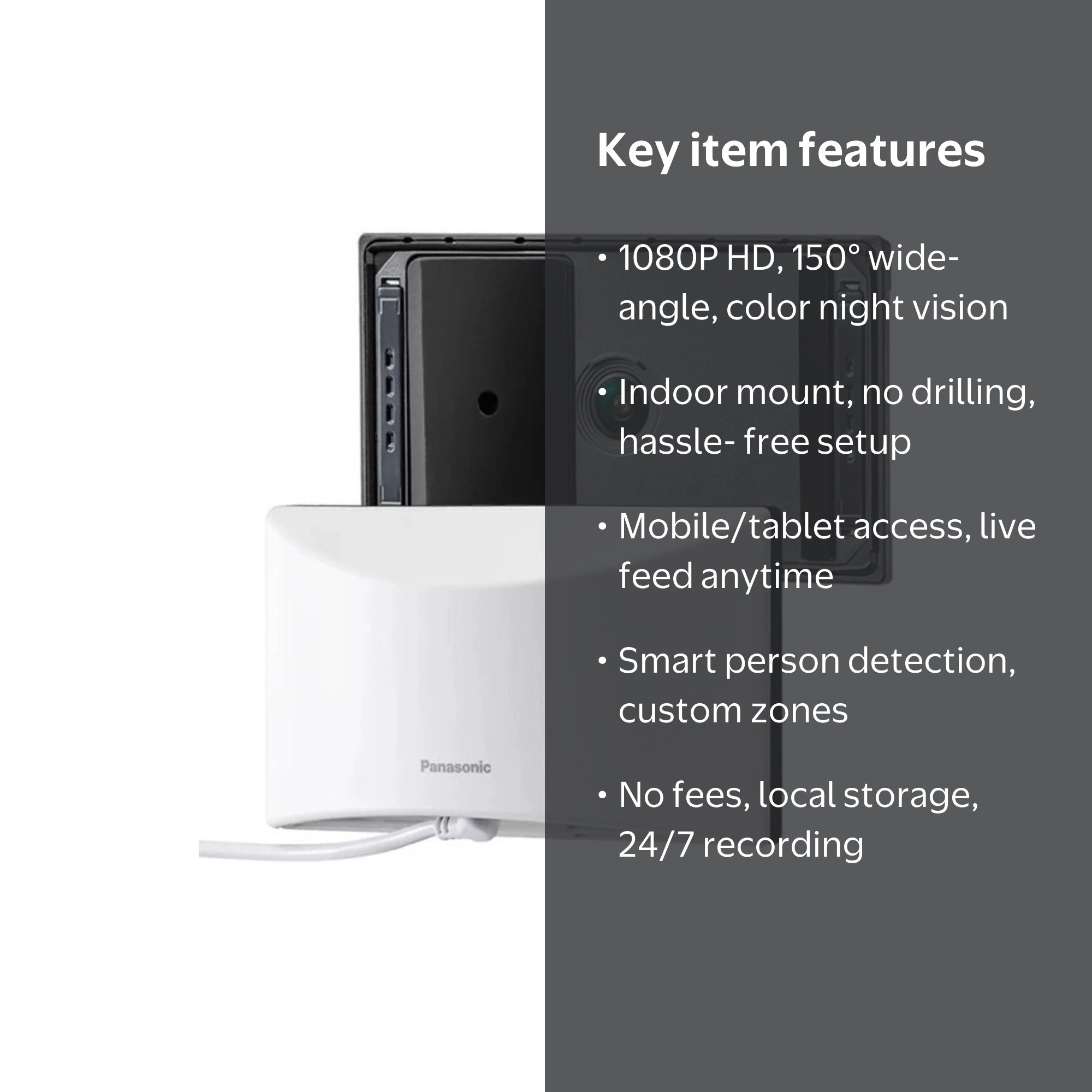Panasonic HomeHawk Window Home Monitoring Camera 1080P Full HD