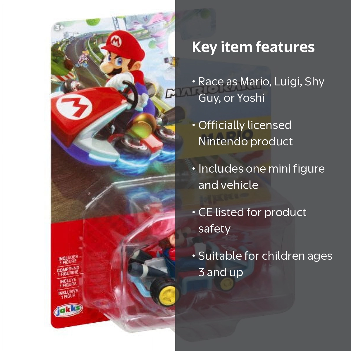 Jakks Pacific Mario Kart 8 World - Nintendo Luigi Action Toy and
