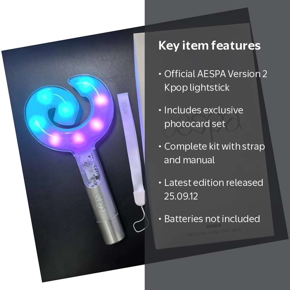 AESPA LIGHTSTICK VER.2 + 4 Photocards, Fanlight Concert Merch