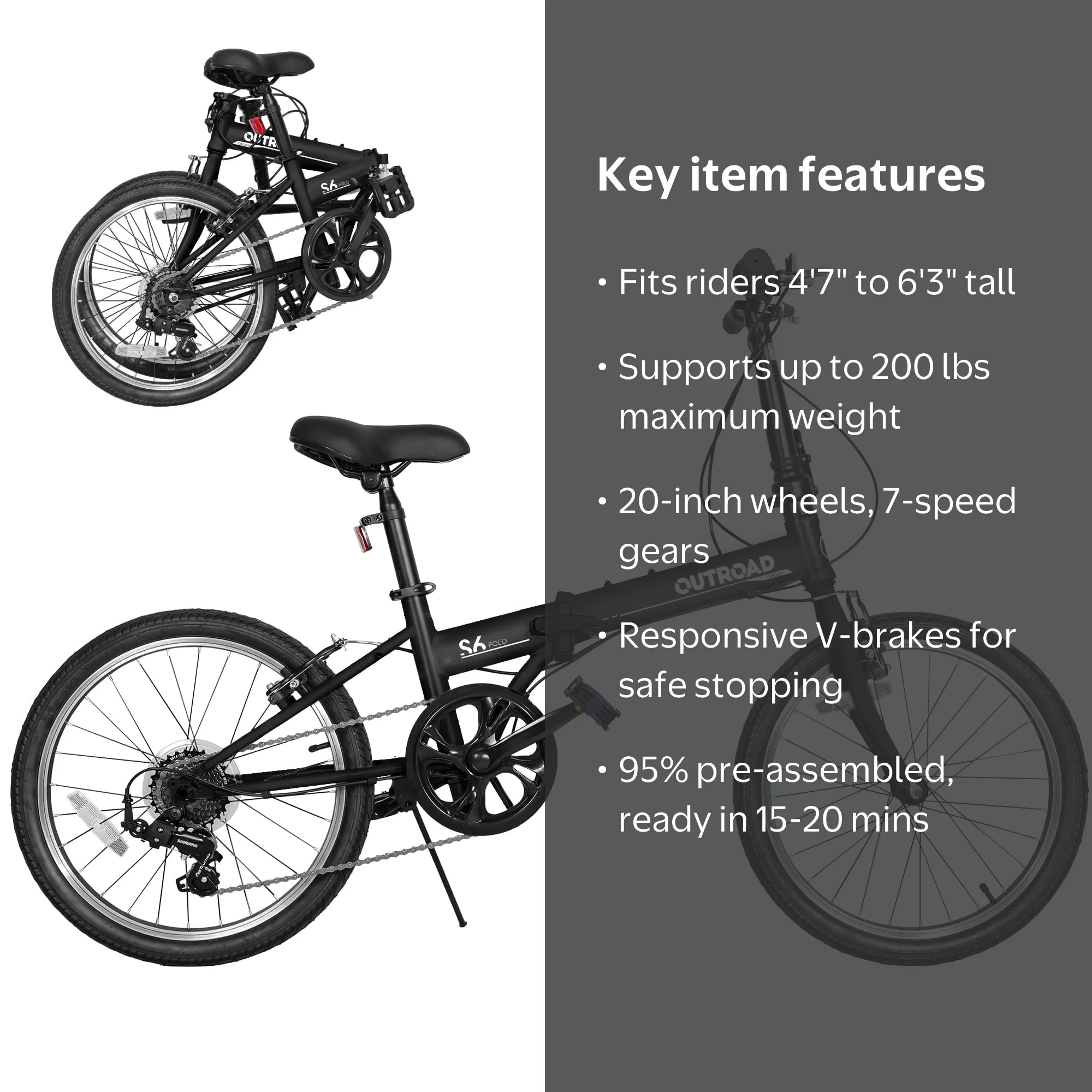 自転車本体 New Folding Bicycle 20-inch MarKnig 20 In Adult Folding Bike, 7-Speed Lightweight Commuter
