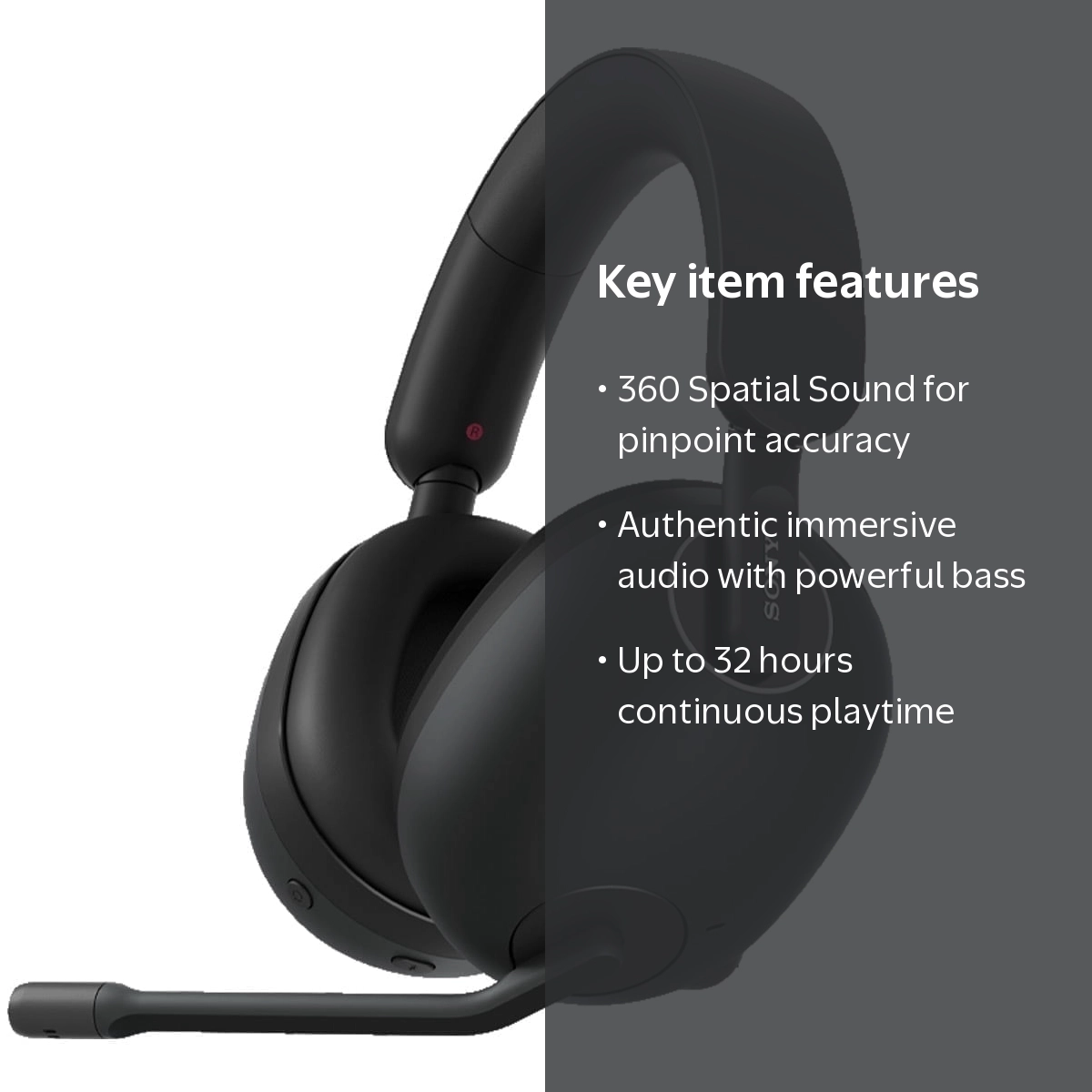 SONY INZONE H9 WH-G900N ブラック Sony INZONE H9 Wireless Noise Canceling Gaming Headset - Black