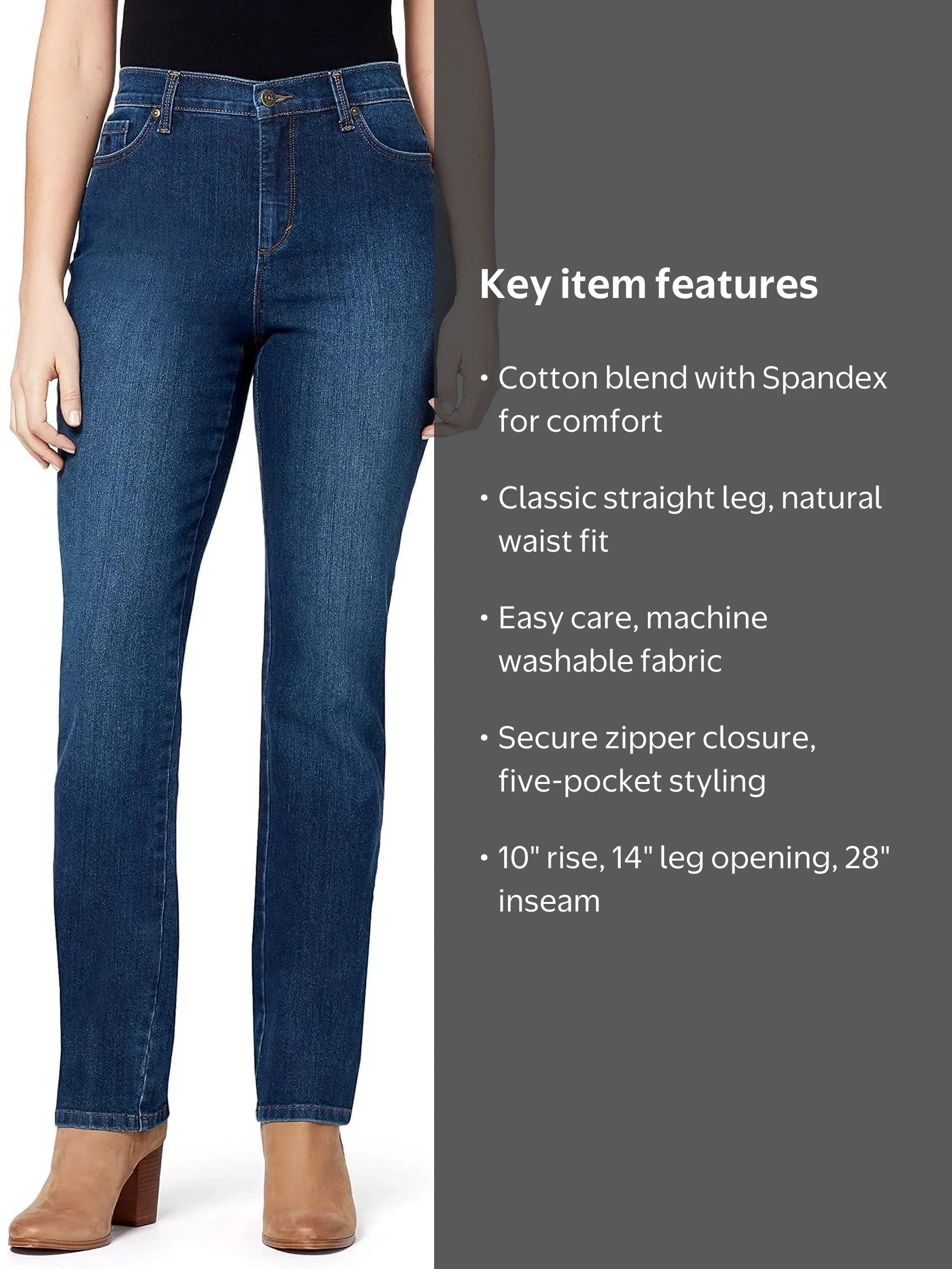 Gloria Vanderbilt Original Petite Amanda Straight Leg Jeans