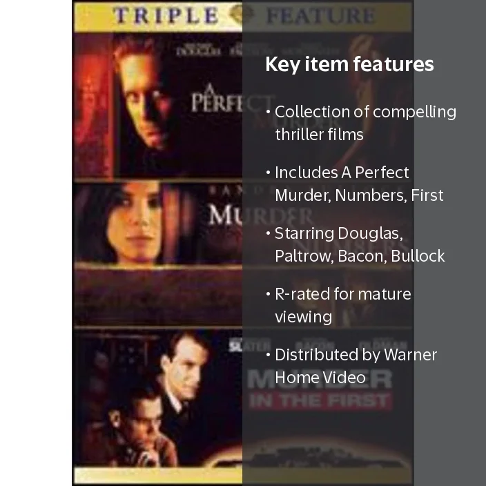 MURDER THEY FALL 7&8 DVDセット　TOKONA X Warner Home Video: A Perfect Murder, Murder by Numbers, Murder in