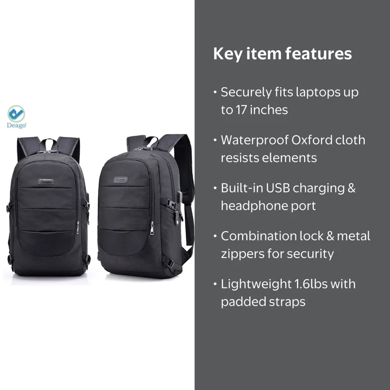 business backpack 17 laptop waterproof antitheft travelling bag hk for Men,Slim & Expandable Backpack for Inch Hook up your phone and be on the go.Headphone interface provide convenient to listen music Anti-Theft Travel Backpack