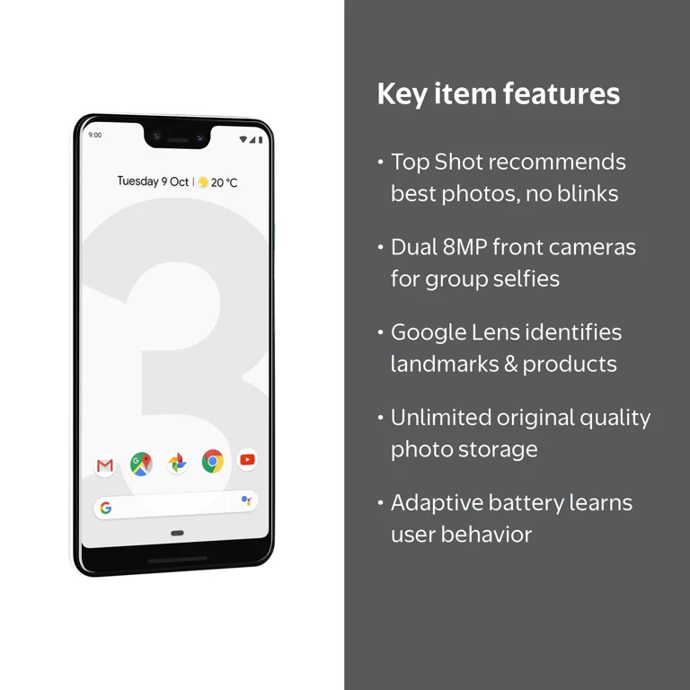 Google Pixel 3 XL 64GB Unlocked GSM & CDMA 4G LTE Android Phone w