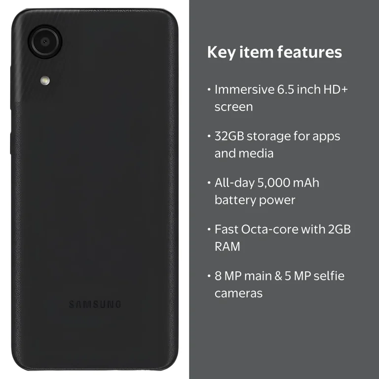 Samsung Galaxy A03 Core 32GB, 6.5'' Display, GSM Unlocked, Android