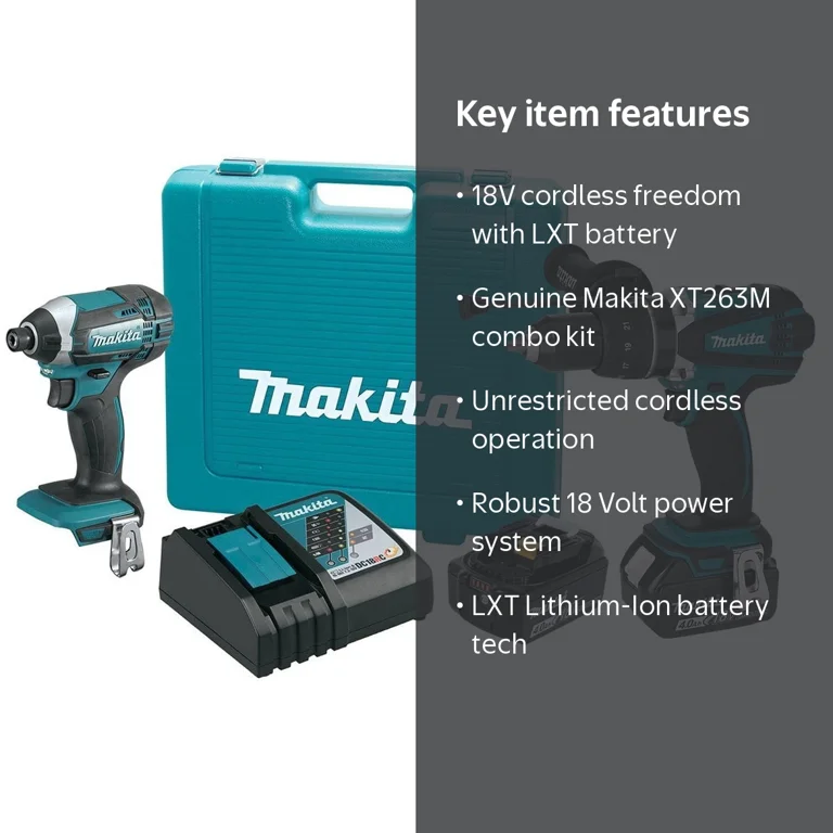 Makita-XT263M 18 Volt LXT Lithium-Ion Cordless 2-Piece Combo Kit