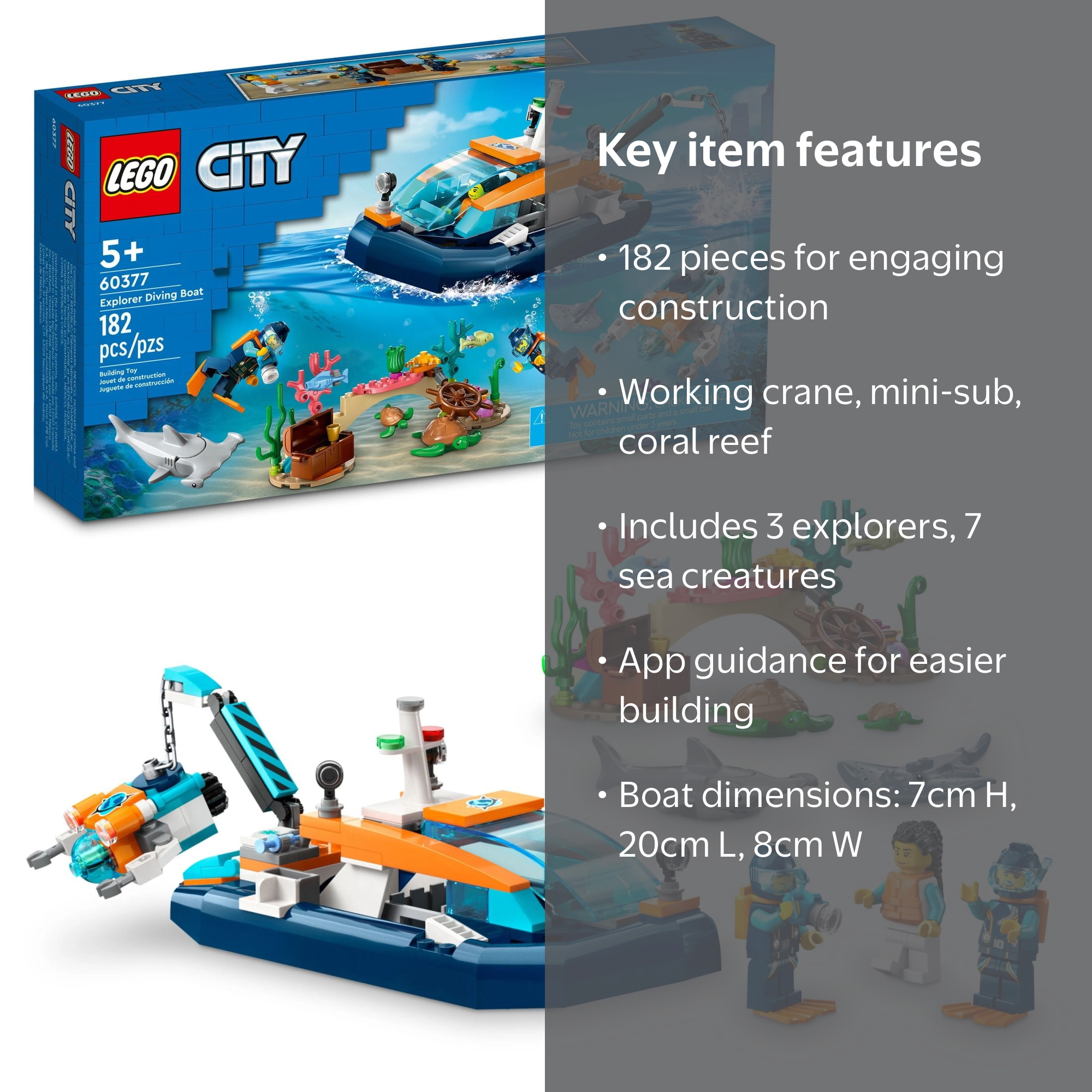 LEGO City Explorer Diving Boat 60377, Deep Sea Scuba Adventures