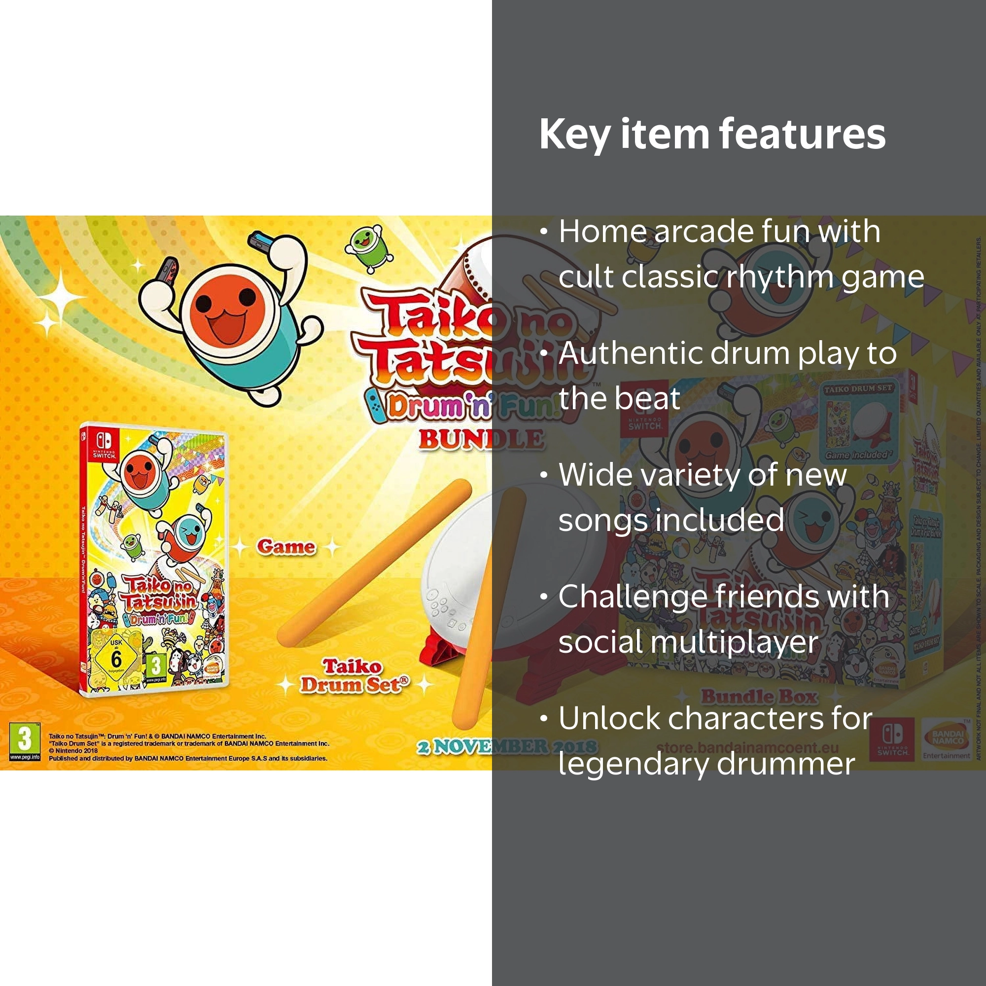 ムンビン switch on 特典トレカ joeun music Bandai Namco, Taiko No Tatsujin Drum 'N' Fun! Bundle, Nintendo