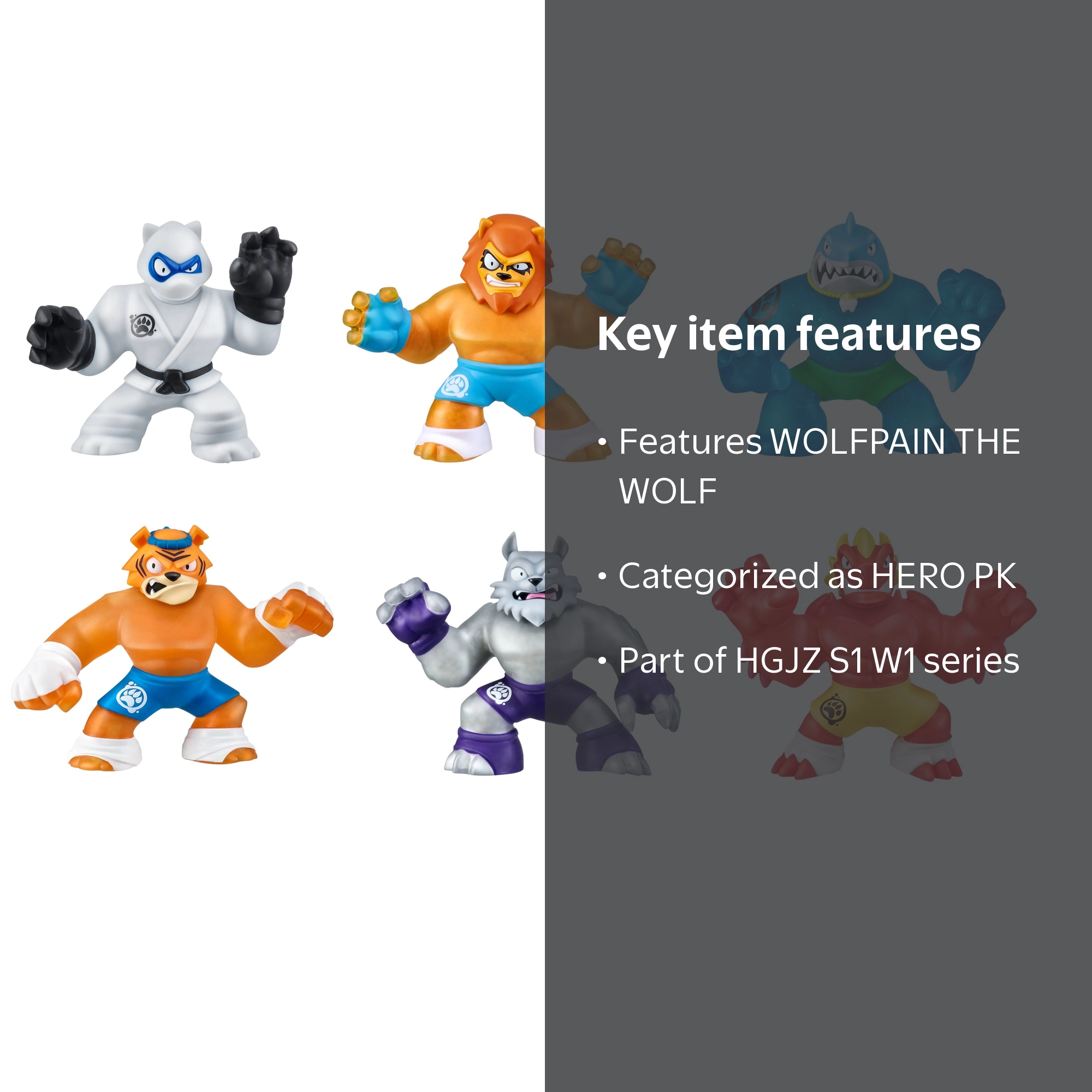 Moose Toys, Heroes of Goo Jit Zu Action Figure, Wolfpain, 1-Pack