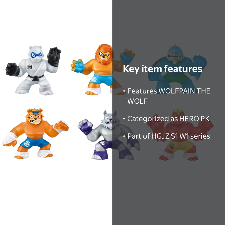 Moose Toys, Heroes of Goo Jit Zu Action Figure, Wolfpain, 1-Pack