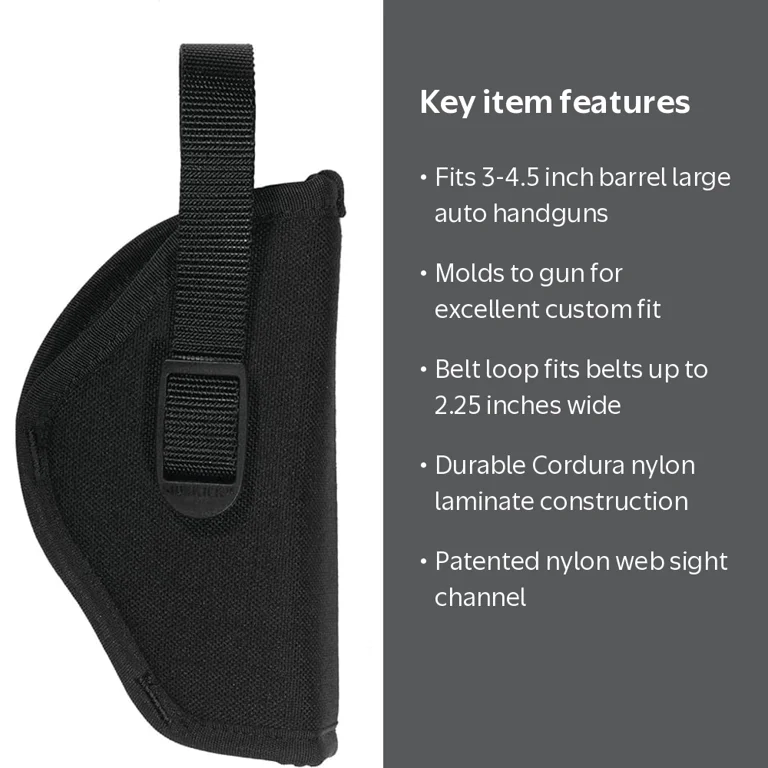 UNCLE MIKES SIDEKICK HIP HOLSTER NYLON BLACK LARGE AUTO - Walmart.com