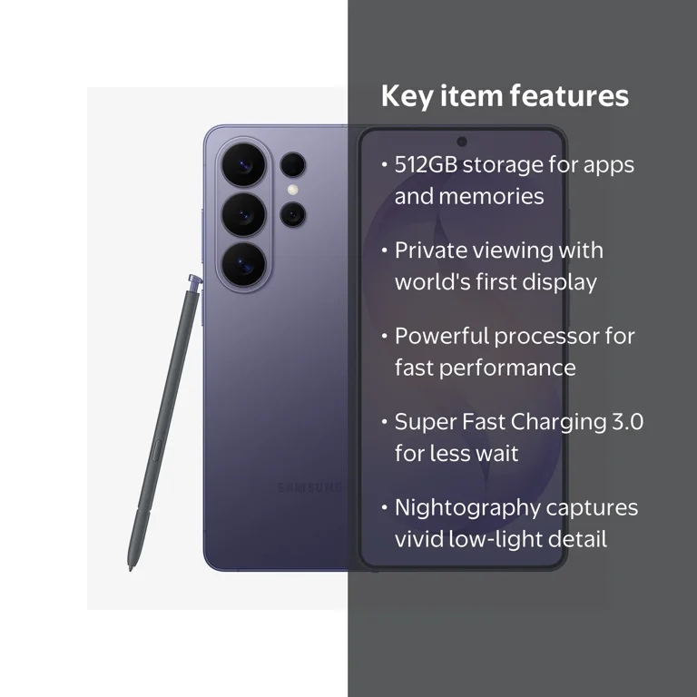 Samsung Galaxy S26 Ultra 512GB Smartphone Unlocked, Cobalt Violet