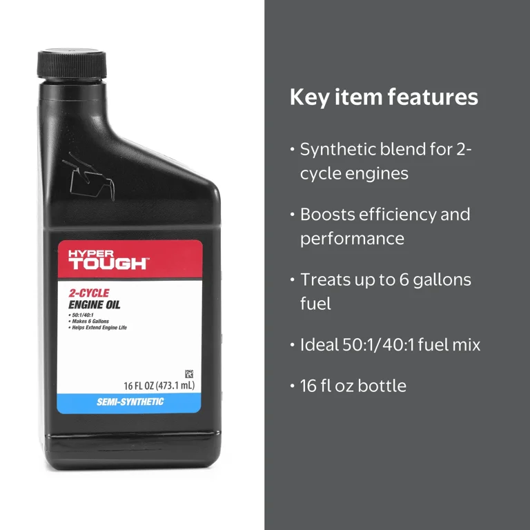 Hyper Tough Synthetic Blend 2-Cycle Oil 16oz makes 6 gallons for