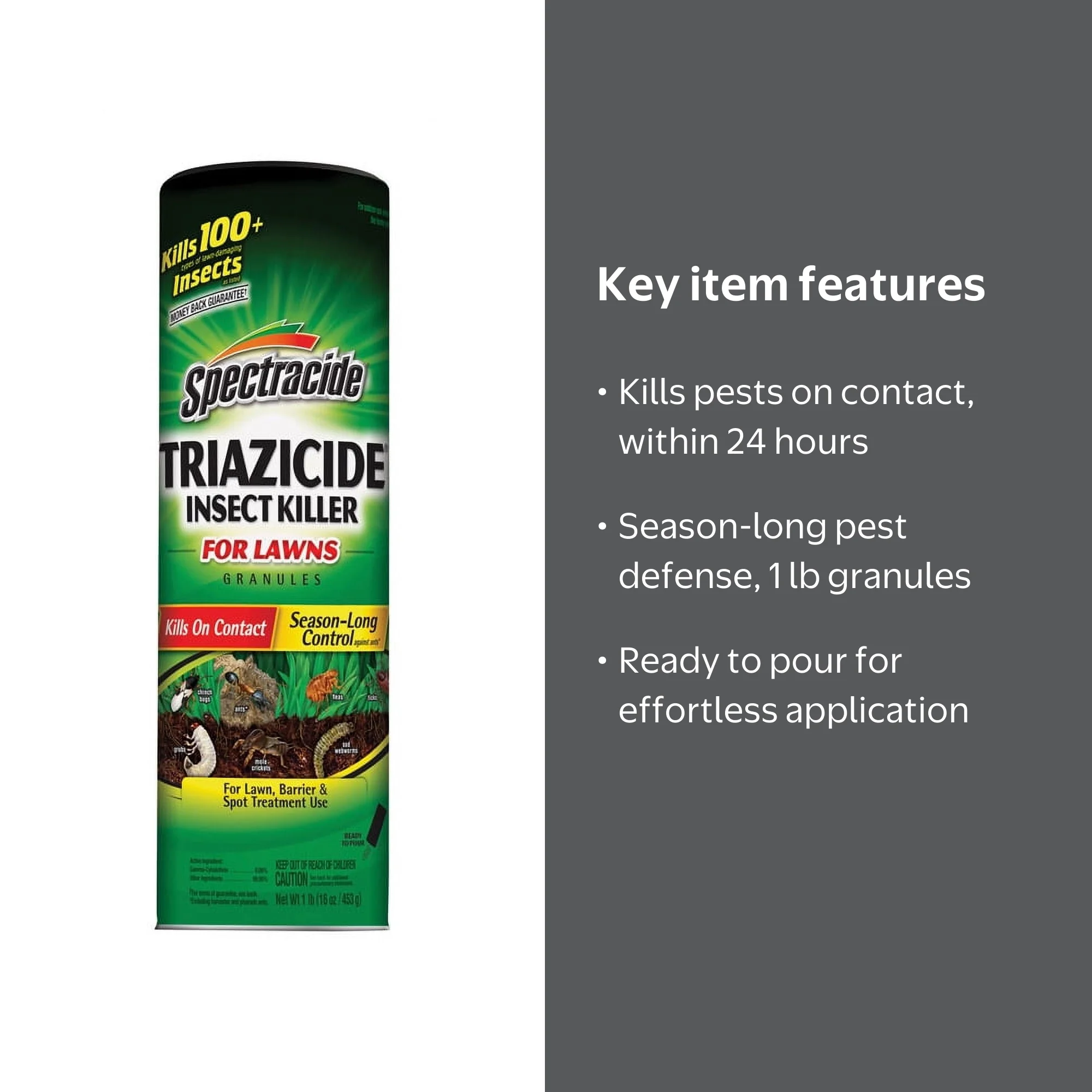 Spectracide Triazicide Insect Killer Granules for Lawns, 1 Pound
