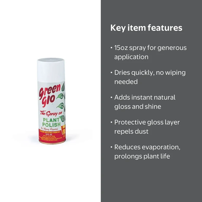 Green Glo Plant Polish Spray, 15oz, Natural Gloss, Quick-Drying
