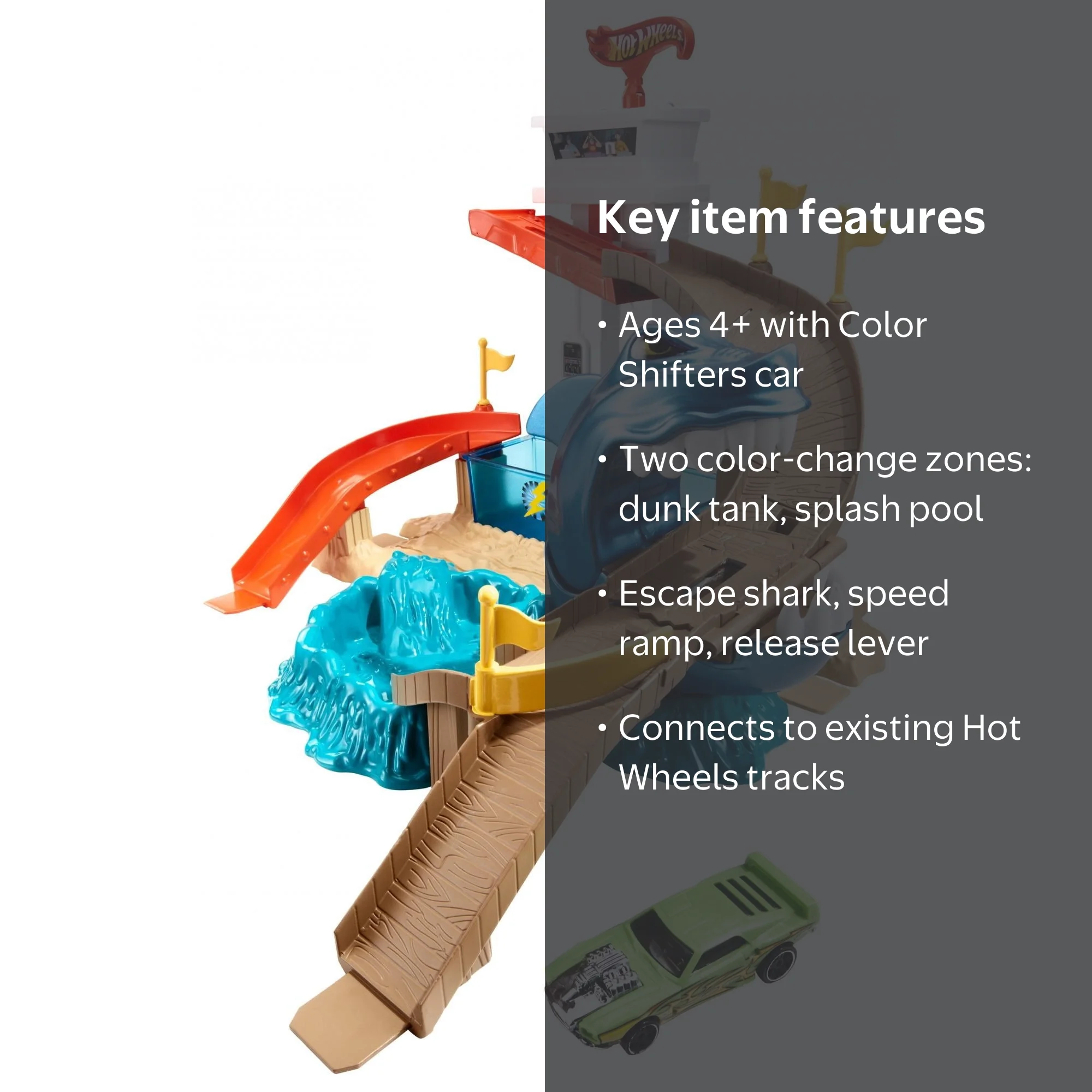 Hot Wheels Color Shifters Sharkport Showdown Play Set with Water