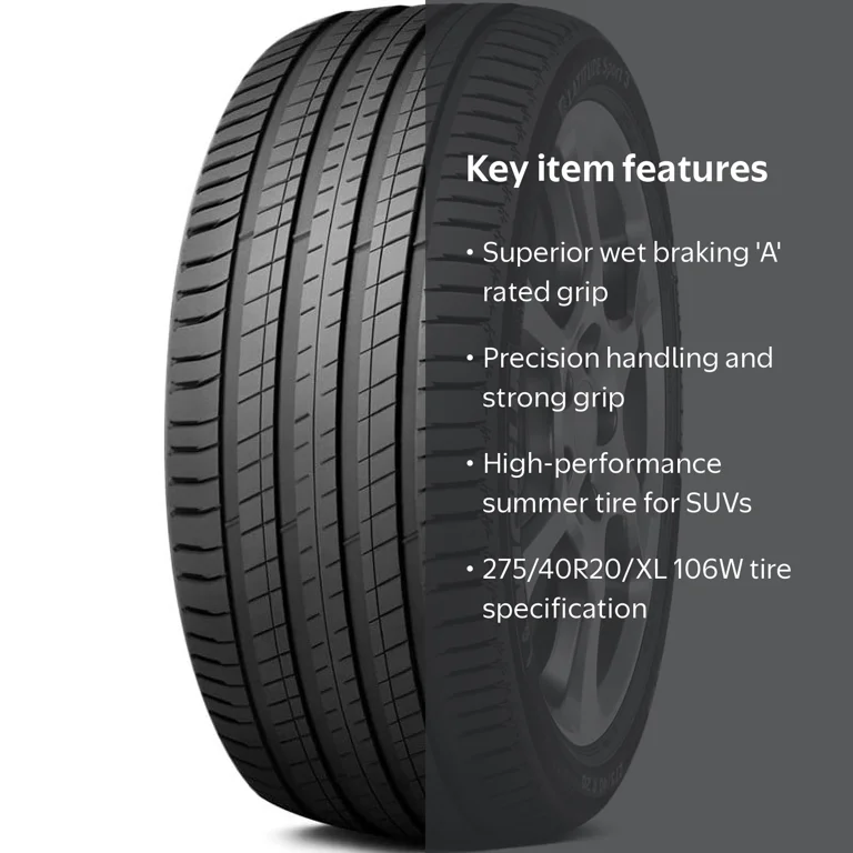 Michelin Latitude Sport 3 Summer 275/40R20/XL 106W Tire - Walmart.com
