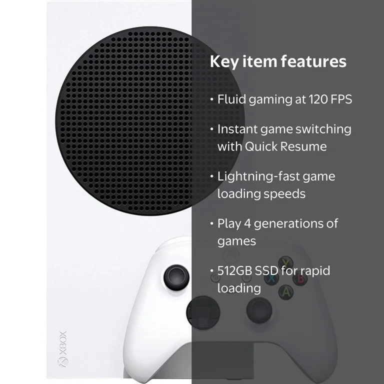 Xbox Series S, 512GB SSD, All Digital Gaming Console, Robot White