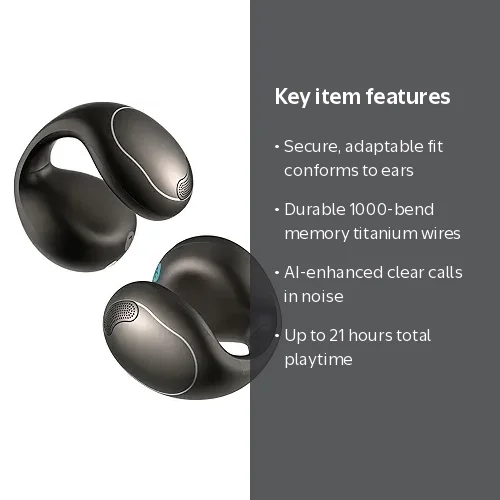 Soundcore C40i by Anker, Open-ear Earbuds, Gray, 21 Hours Playtime