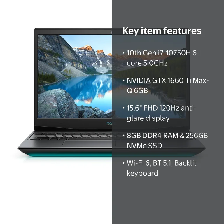 Dell G5 15 FHD 120Hz Gaming Laptop (i7-10750H 8GB 256GB GTX 1660