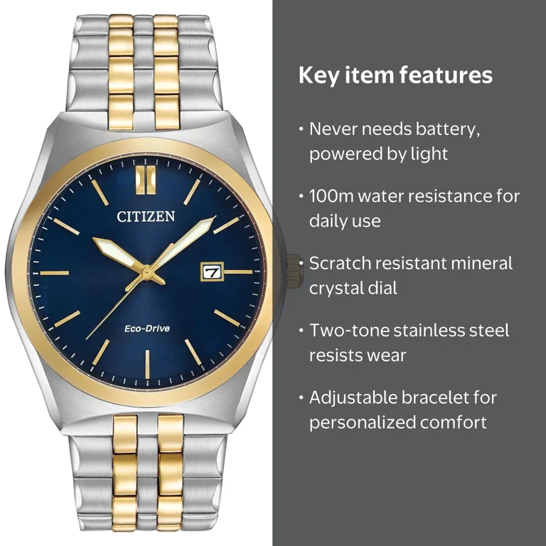 Citizen Men's Eco-Drive Corso Two-Tone Watch BM7334-58L with Blue