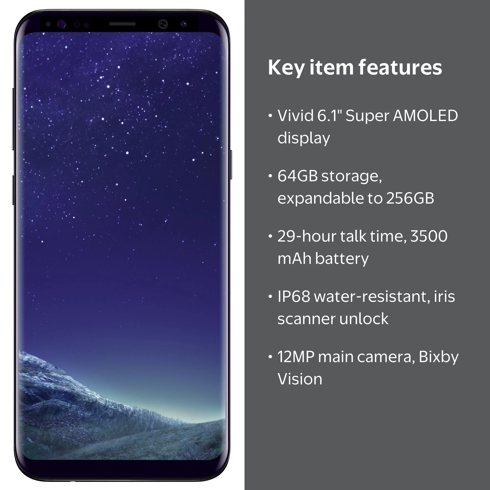 UScellular SAMSUNG Galaxy S8 Plus 64 GB Black - Walmart.com
