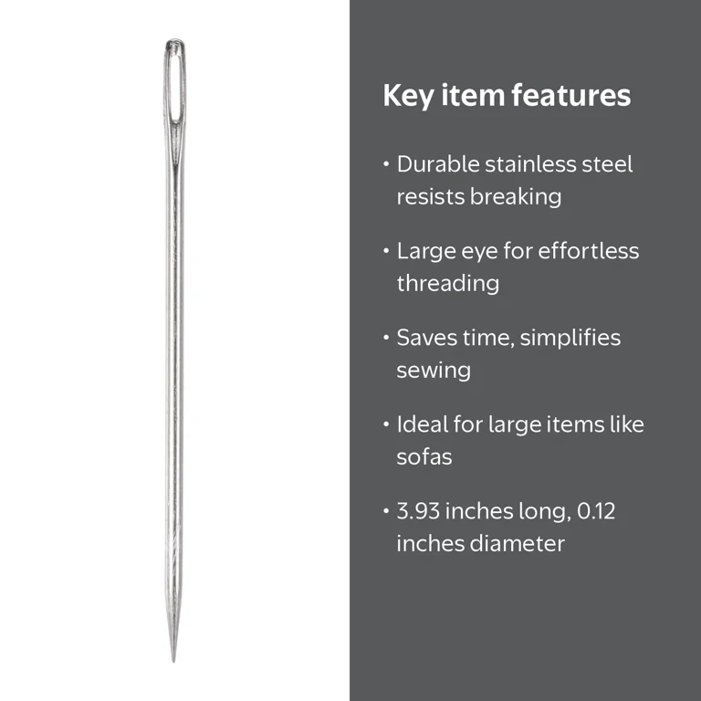 Uxcell 3 Inch Upholstery Needles Stainless Steel Large Eye