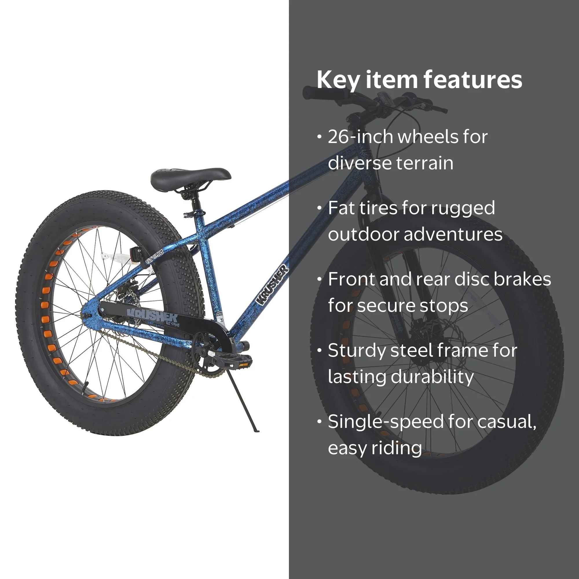 Krusher, 26-Inch Mens BMX Bike, Fat Tire, For Age 15-99 Years