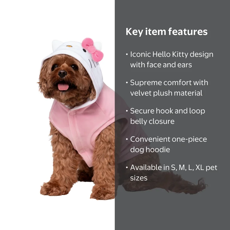 dog shirt with backpack hello kitty KITTY: CLASSIC DRESS PET COSTUME : Pet Supplies Dress up your pooch with the Hello Kitty and Friends Hello Kitty Dog Hoodie Dog Cat Clothes Girl Female
