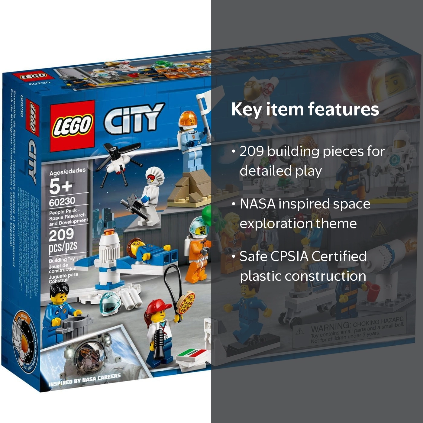 LEGO, Space Research and Development 60230, 209 Pieces, Kids Toys