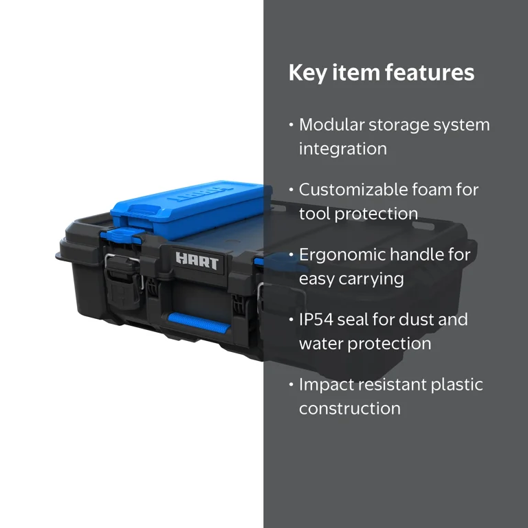 HART Stack System Tool Box with Small Blue Organizer & Dividers