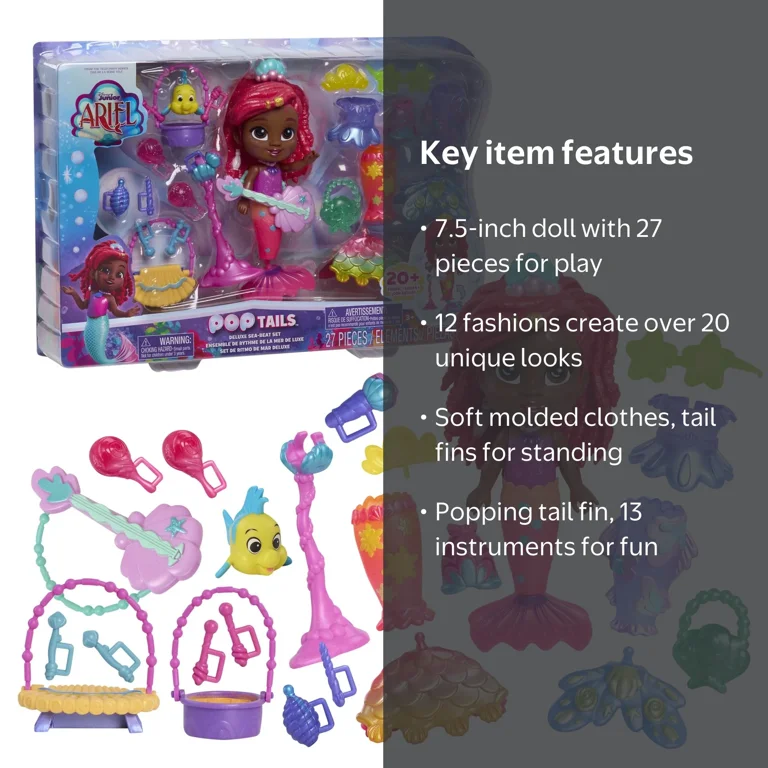 BTS ARIRANG ティルティルアリランN17c セット Disney Junior Ariel Pop Tails Deluxe Sea-Beat Set, Kids Toys for
