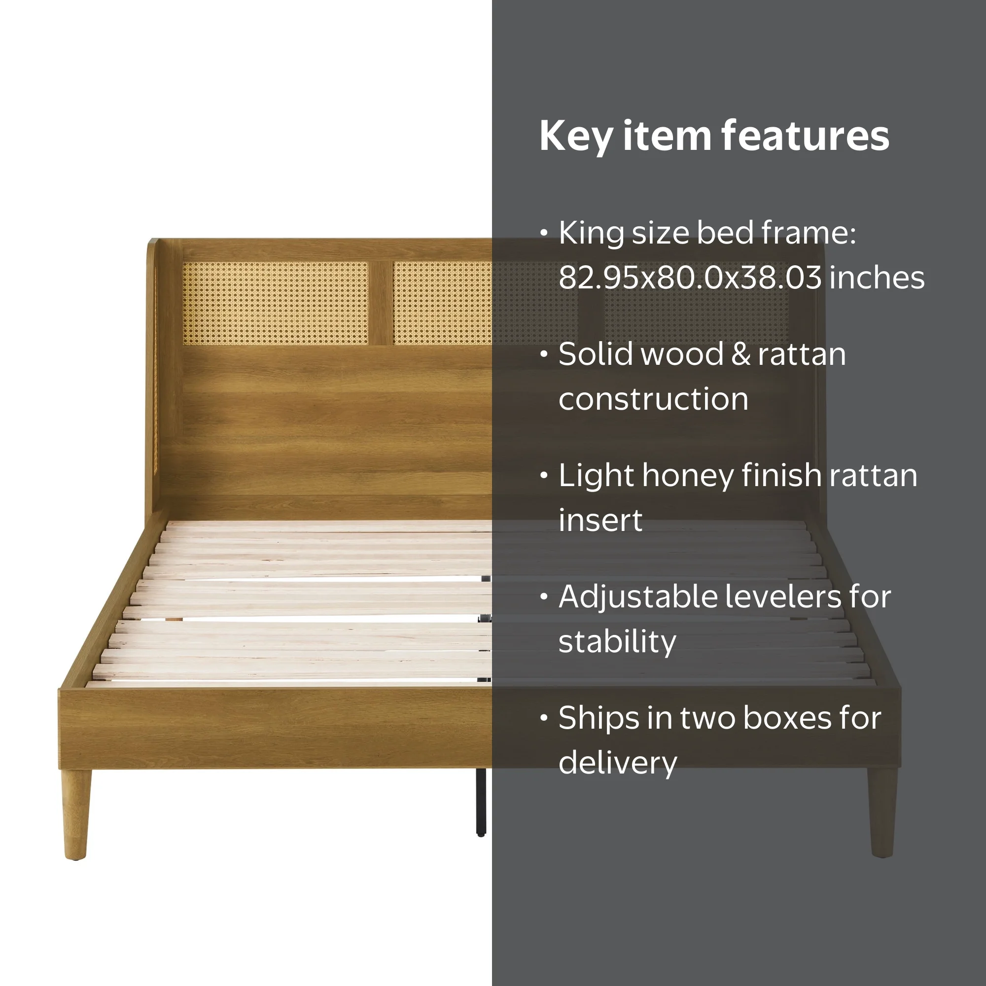 Better Homes & Gardens Springwood Caning King Platform Bed With