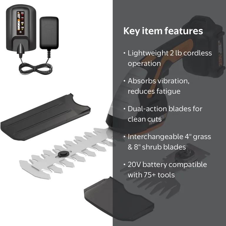 Worx WG801 20V Power Share Cordless Shear and Shrubber Trimmer